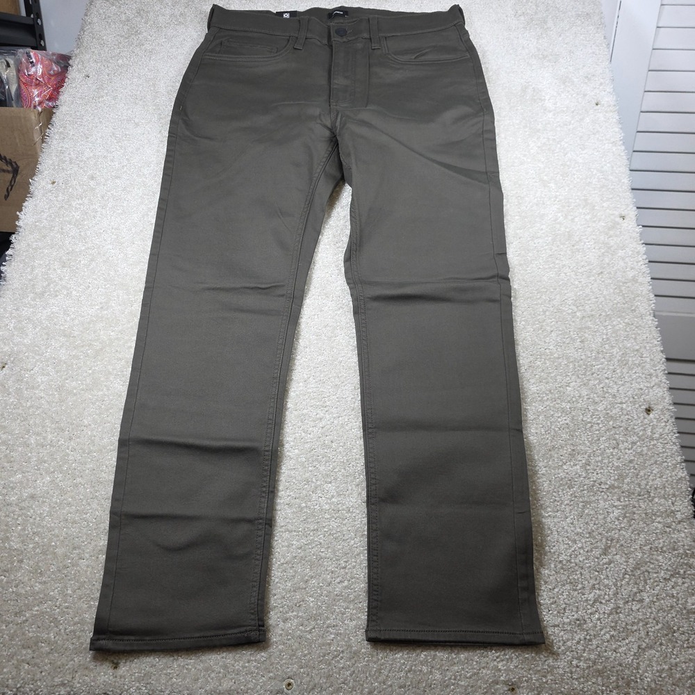 Express Pants Mens 34x30 Olive Ink Flat Front Chino 5-Pocket Outdoor NWT - Picture 3 of 5